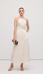 Sleeveless Satin Midi Dress