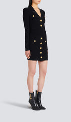 V Neck Knitted Mini Dress