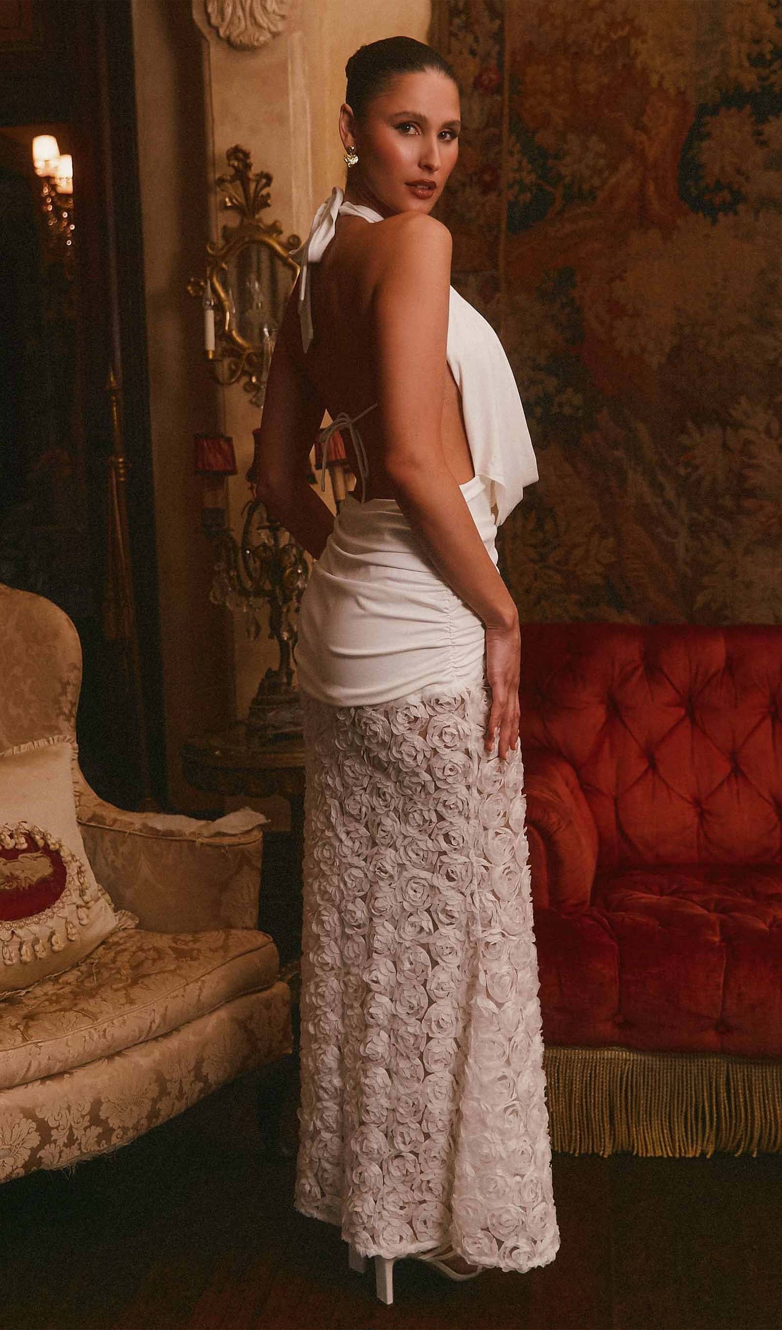 Halter Textured Maxi Dress