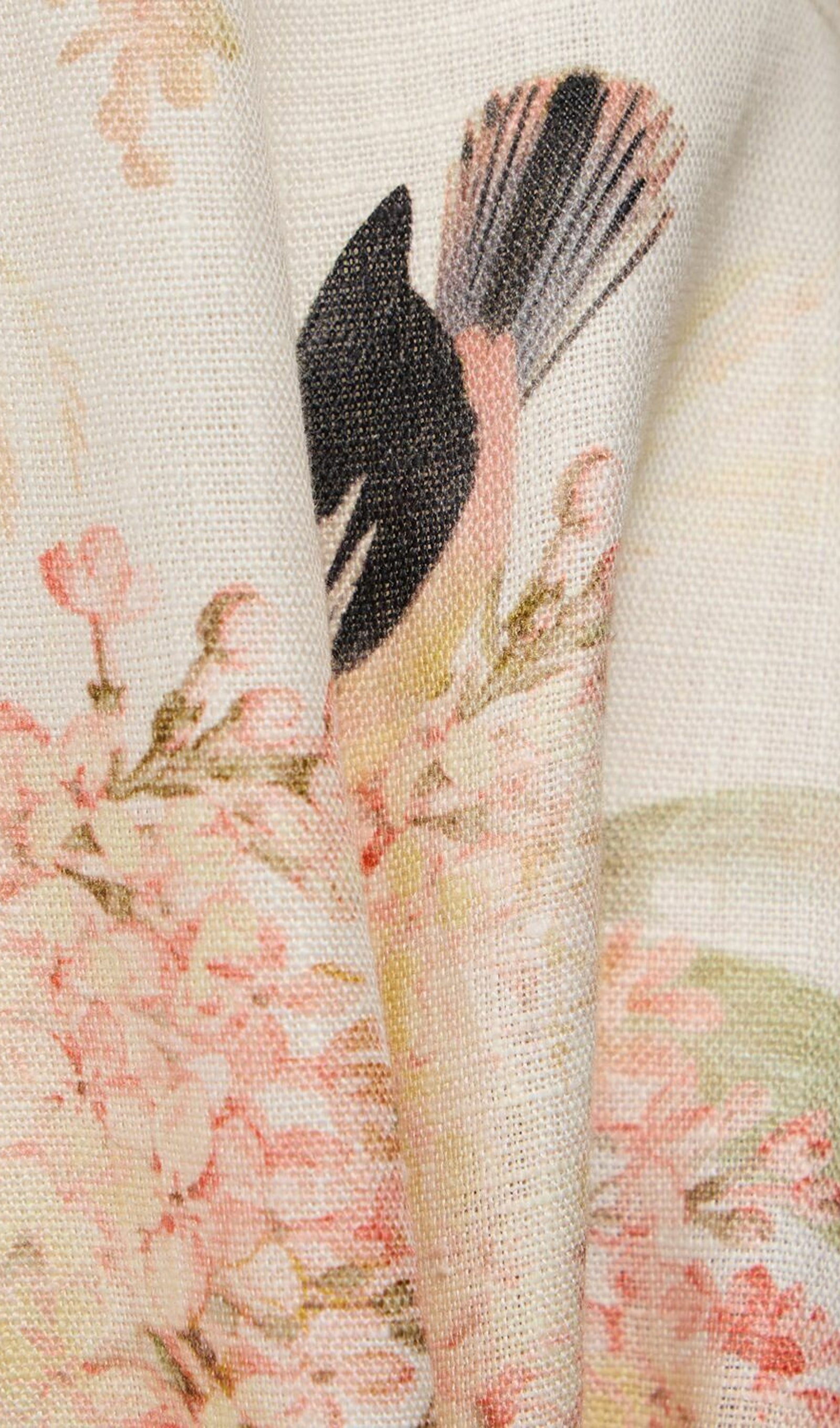 Printed Linen Midi Dress