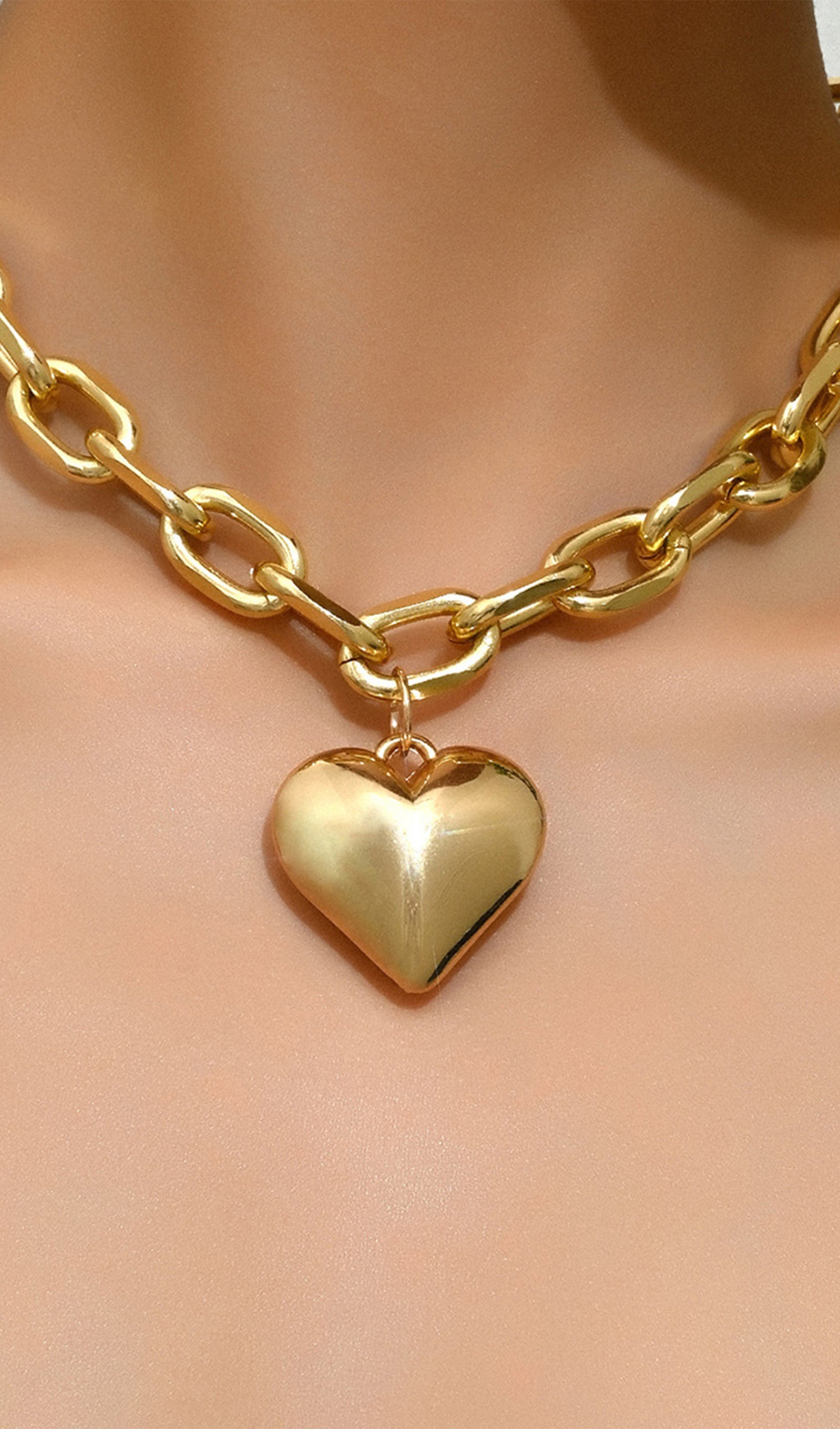 Heart Shaped Metal Necklace