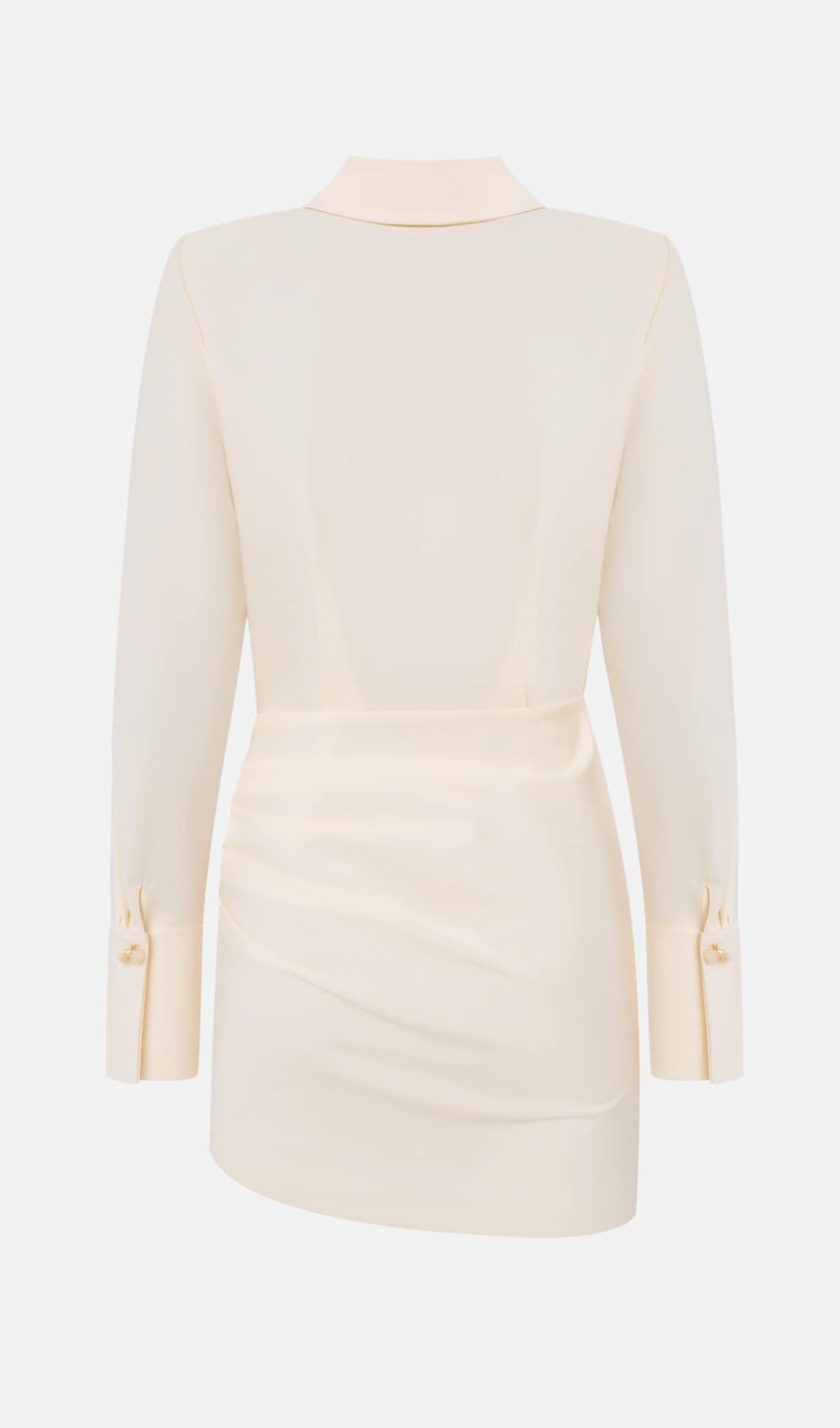 Lapel Collar And Draped Set Mini Dress