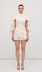 Satin Cape Two Piece Mini Dress