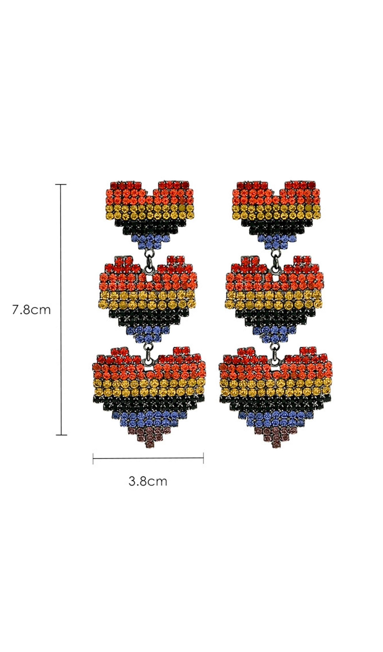 Heart Dangle Drop Earrings