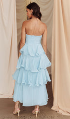 Strapless Layered Midi Dress