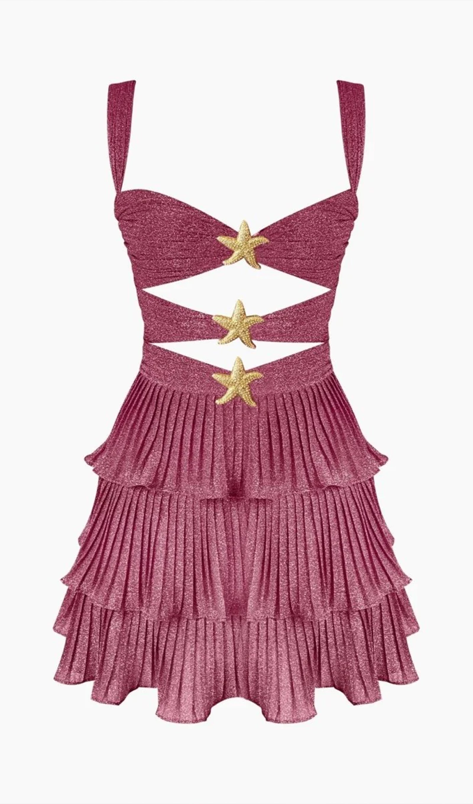 Hollow Out Sleeveless Mermaid Mini Dress