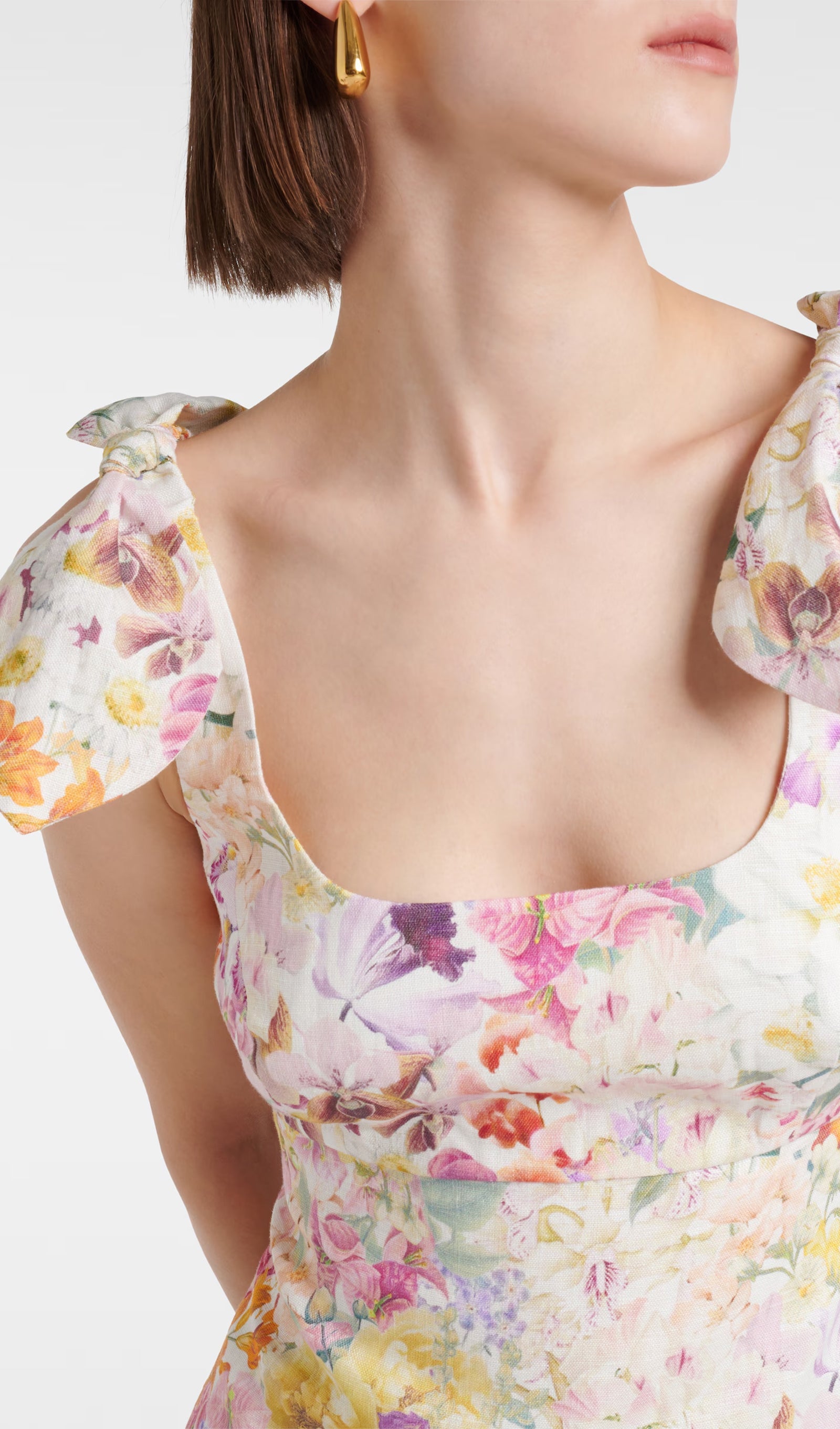 Floral Tie Shoulder Midi Dress