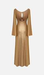 Metallised Jersey Maxi Dress