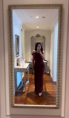 Solid Slinky Fishtail Maxi Dress In Mahogany