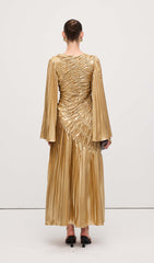Metallic Maxi Dress Gold
