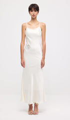 Solid Satin Sleeveless Maxi Dress