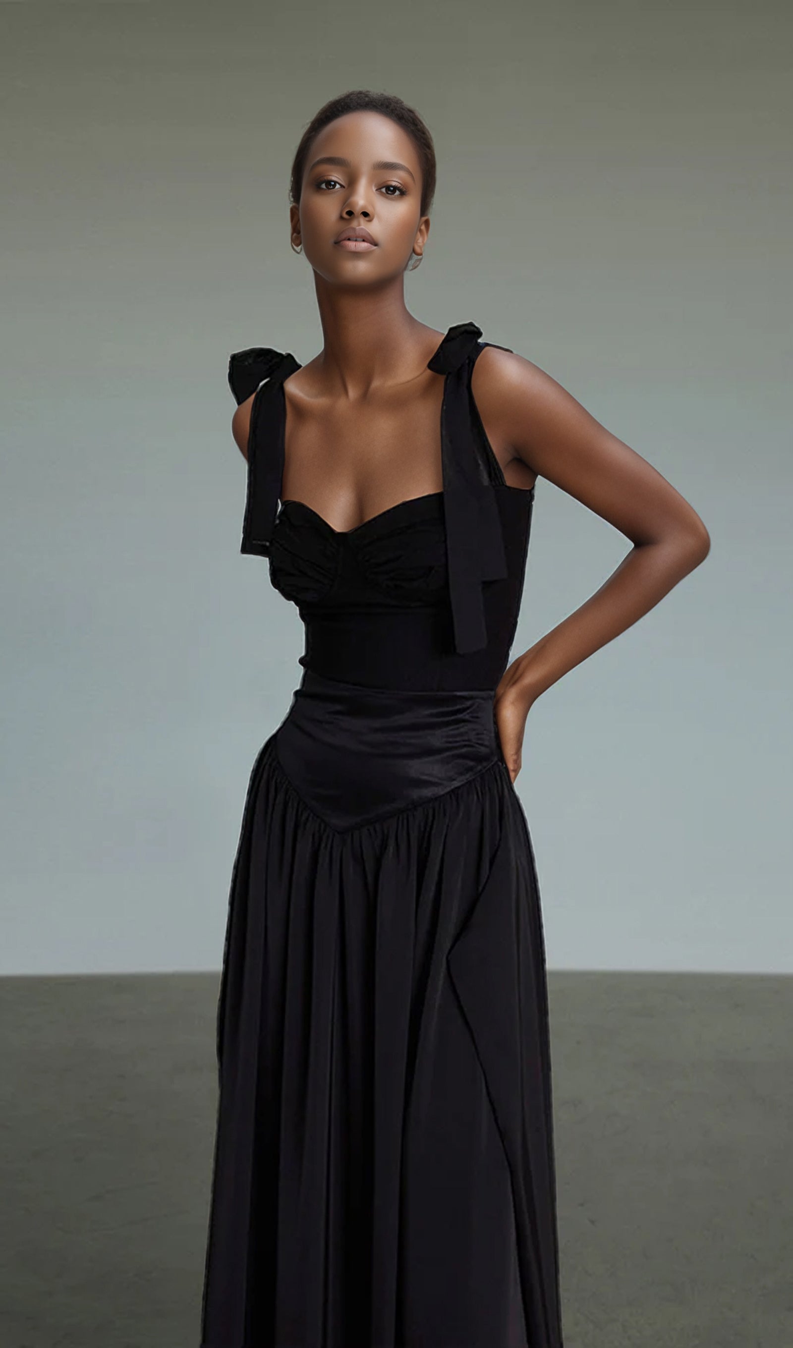 Bustier Crop Top & Midi Skirt Set