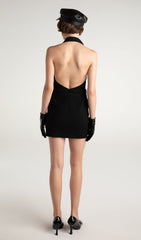 Halter Suit Mini Dress In Black