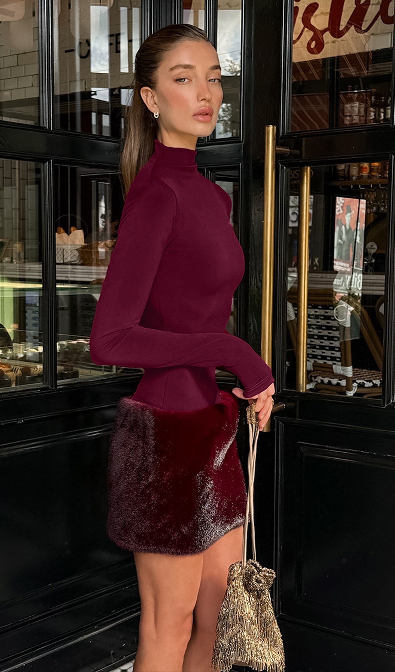 Plush Patchwork Mini Dress