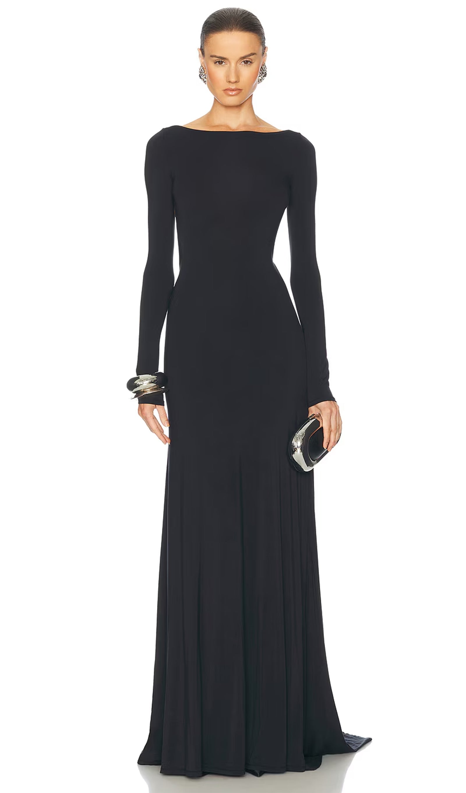 Jersey Open Back Maxi Dress