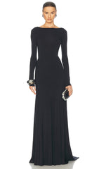 Jersey Open Back Maxi Dress