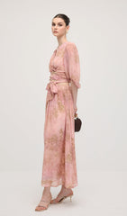 Floral Knot Cut Out Midi Dress Sets