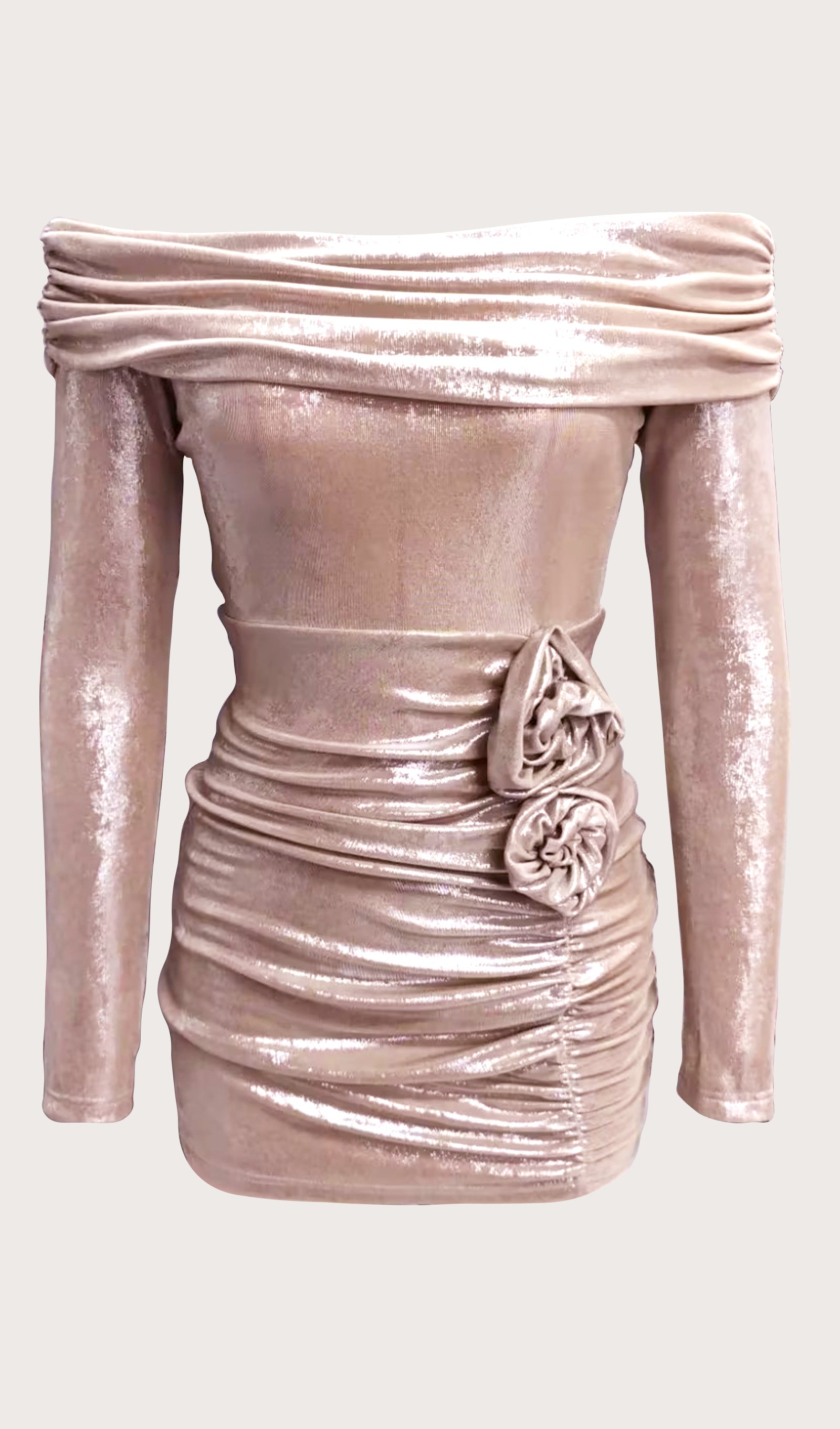 Off Shoulder Long Sleeve Mini Dress