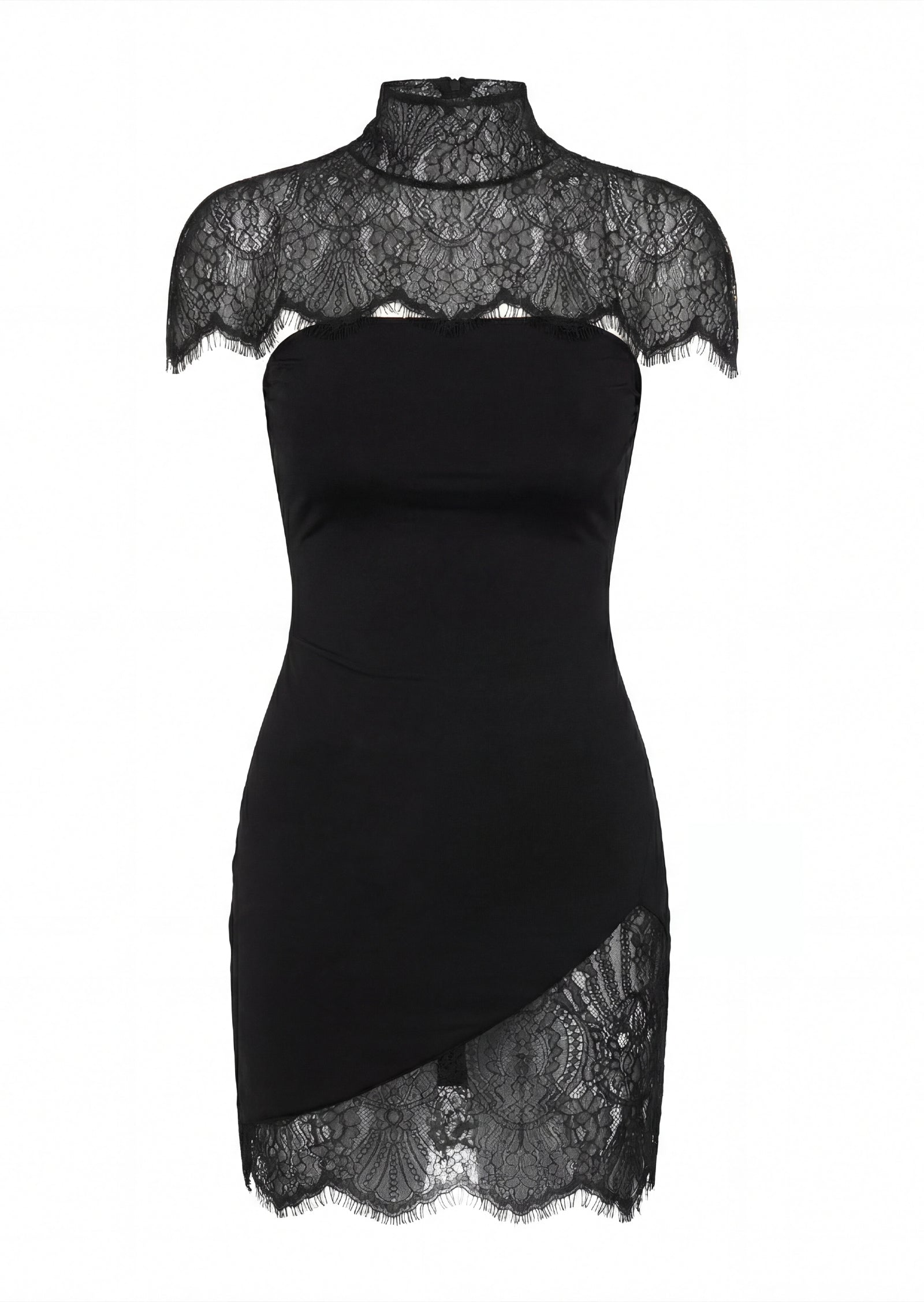 Lace Trimmed Strapless Mini Dress Set