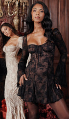 Kavita Black Lace Mini Dress