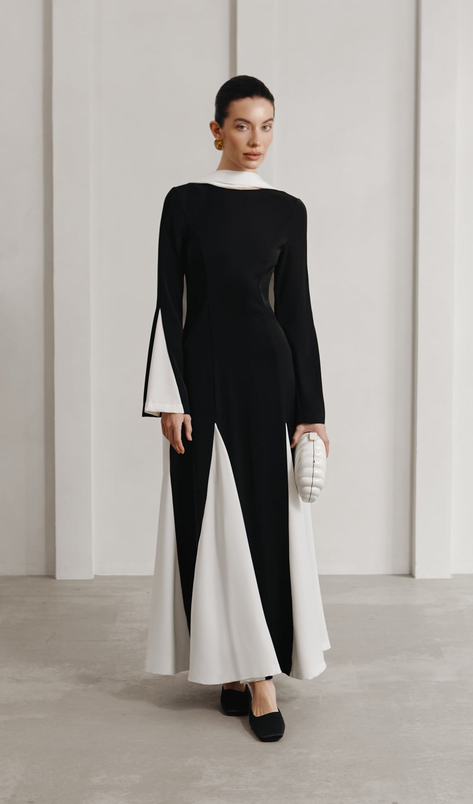 Knitted Triangular Inserts Maxi Dress