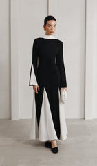 Knitted Triangular Inserts Maxi Dress