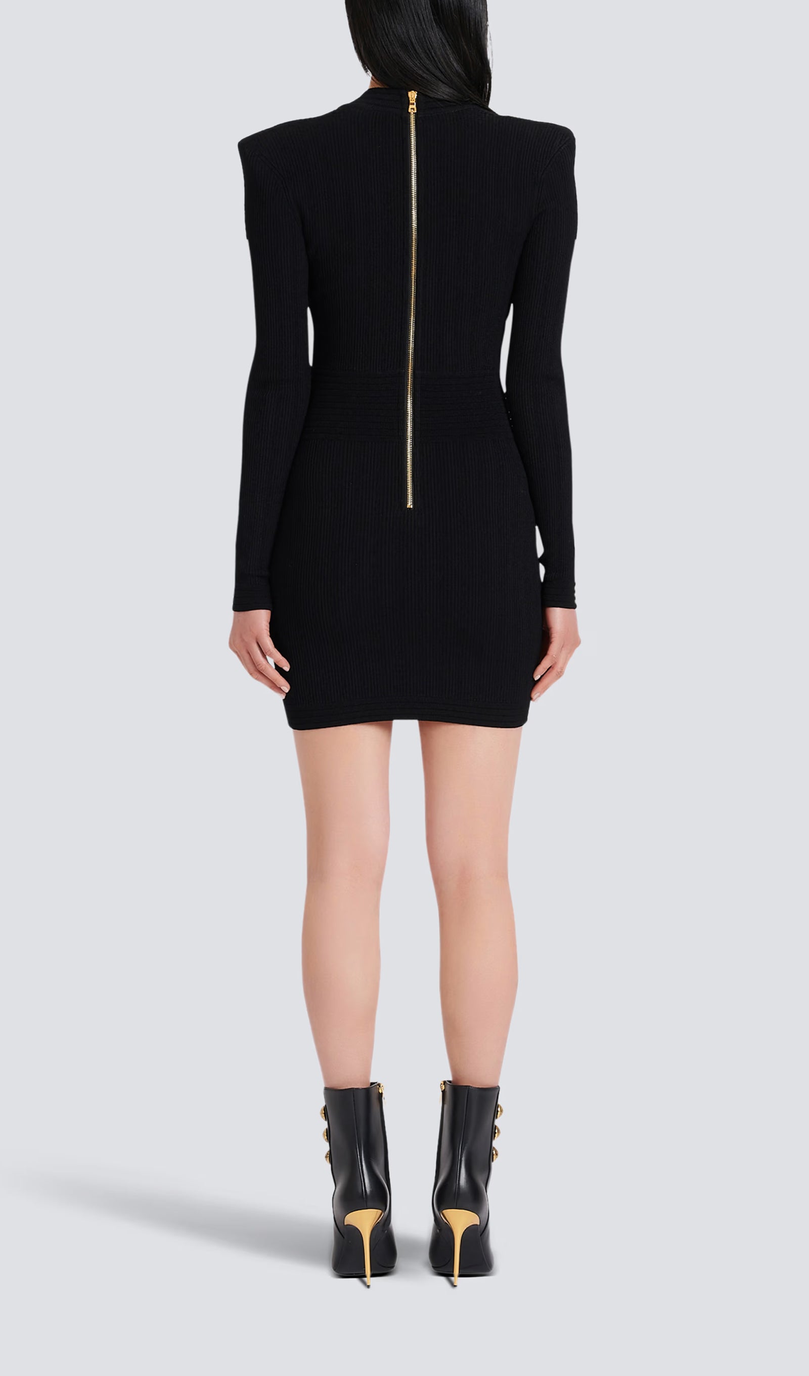 V Neck Knitted Mini Dress