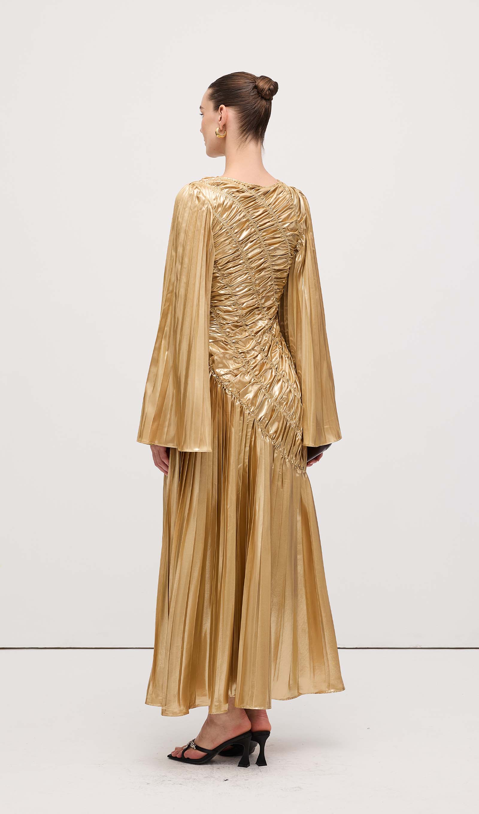 Metallic Maxi Dress Gold
