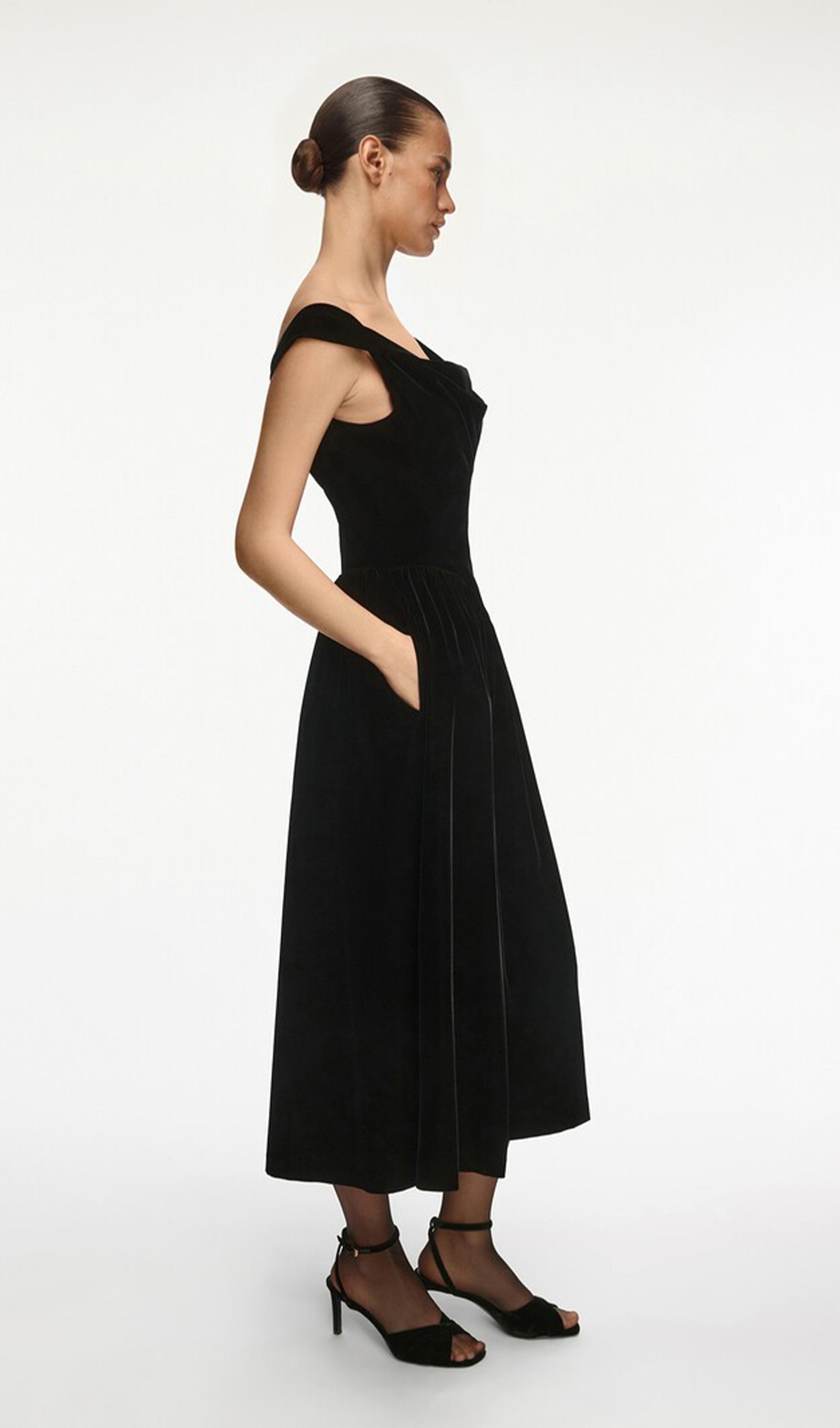 Black Velvet Evening Gown