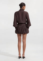 Tie Neck Bubble Mini Dress