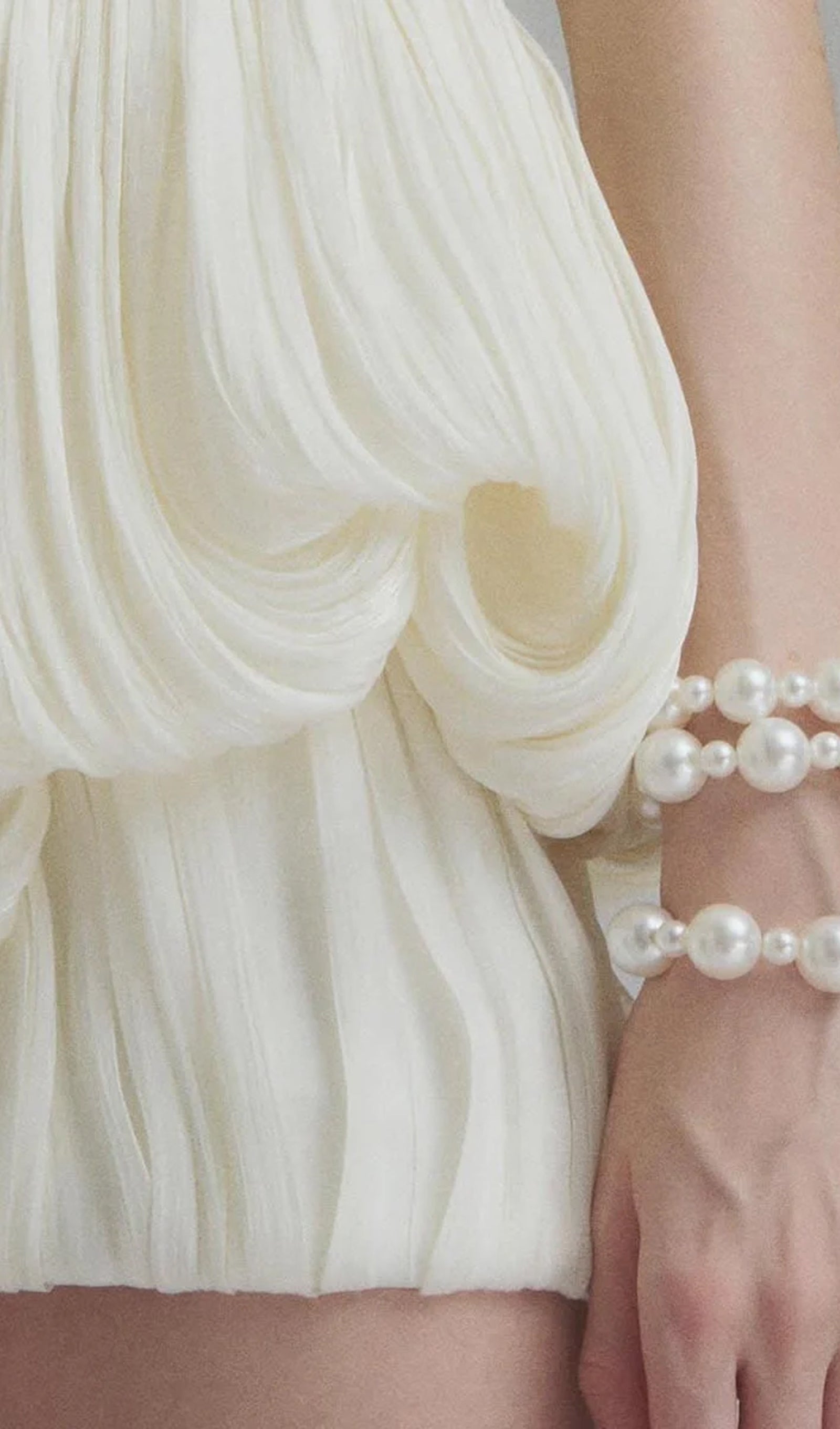 V Neck 3D Floral Pleated Mini Dress