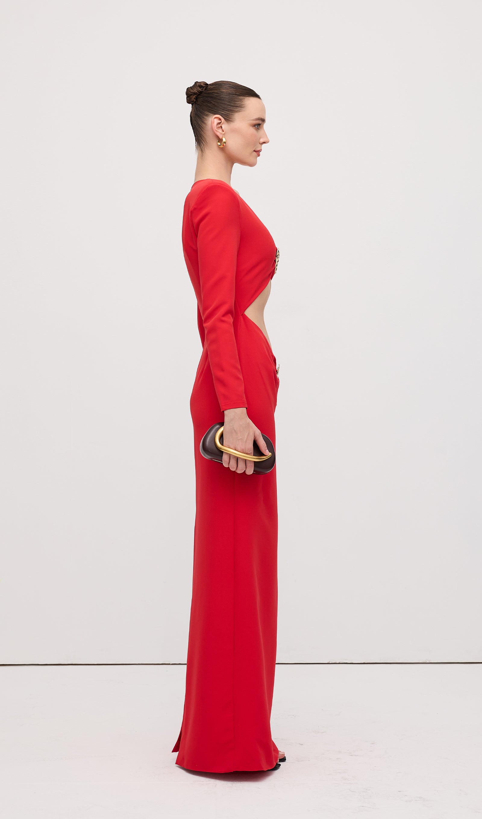 Heart Jewel Details Maxi Dress