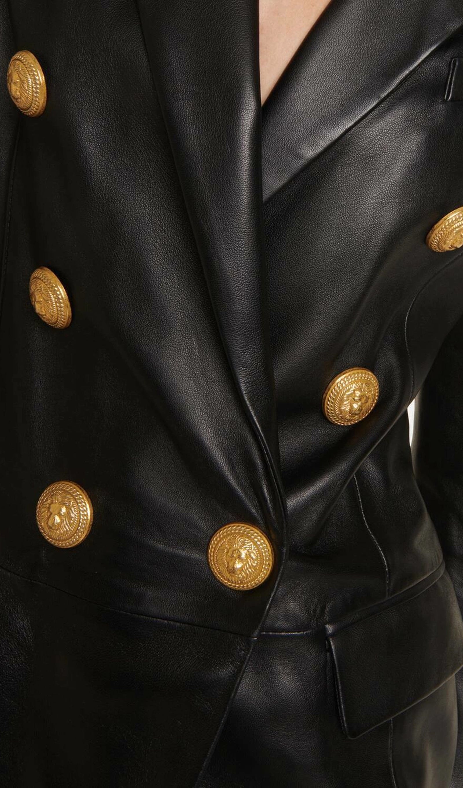 Leather Blazer Mini Dress In Black