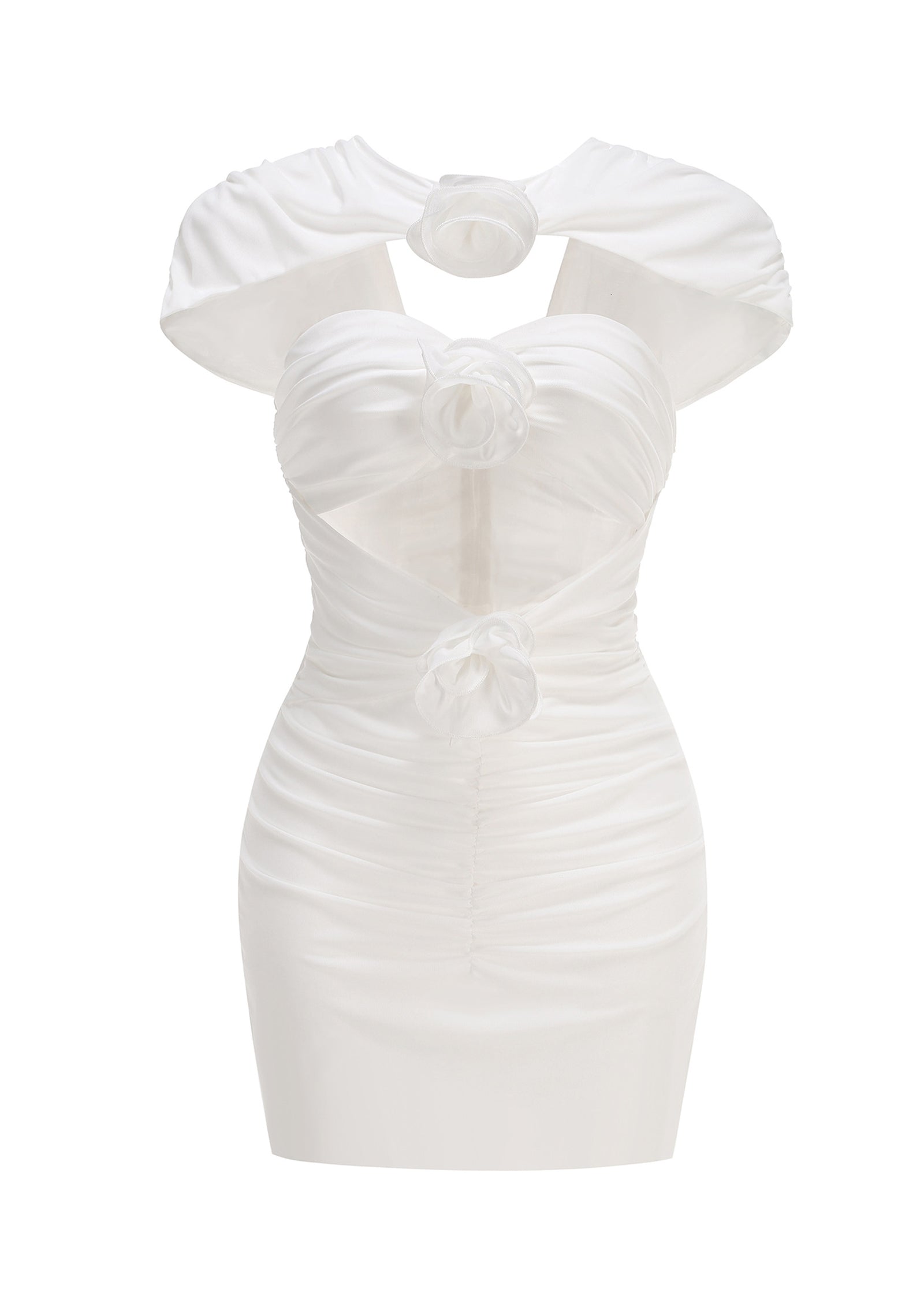 Solid Cut Out Sheer Mesh Mini Dress