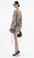Zebra Open Back Mini Dress