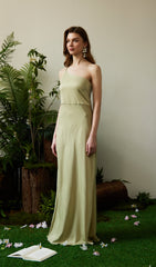 Satin Single Shoulder Strap Maxi Dress