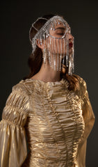 Sparkling Rhinestone Fringe Drop Mask