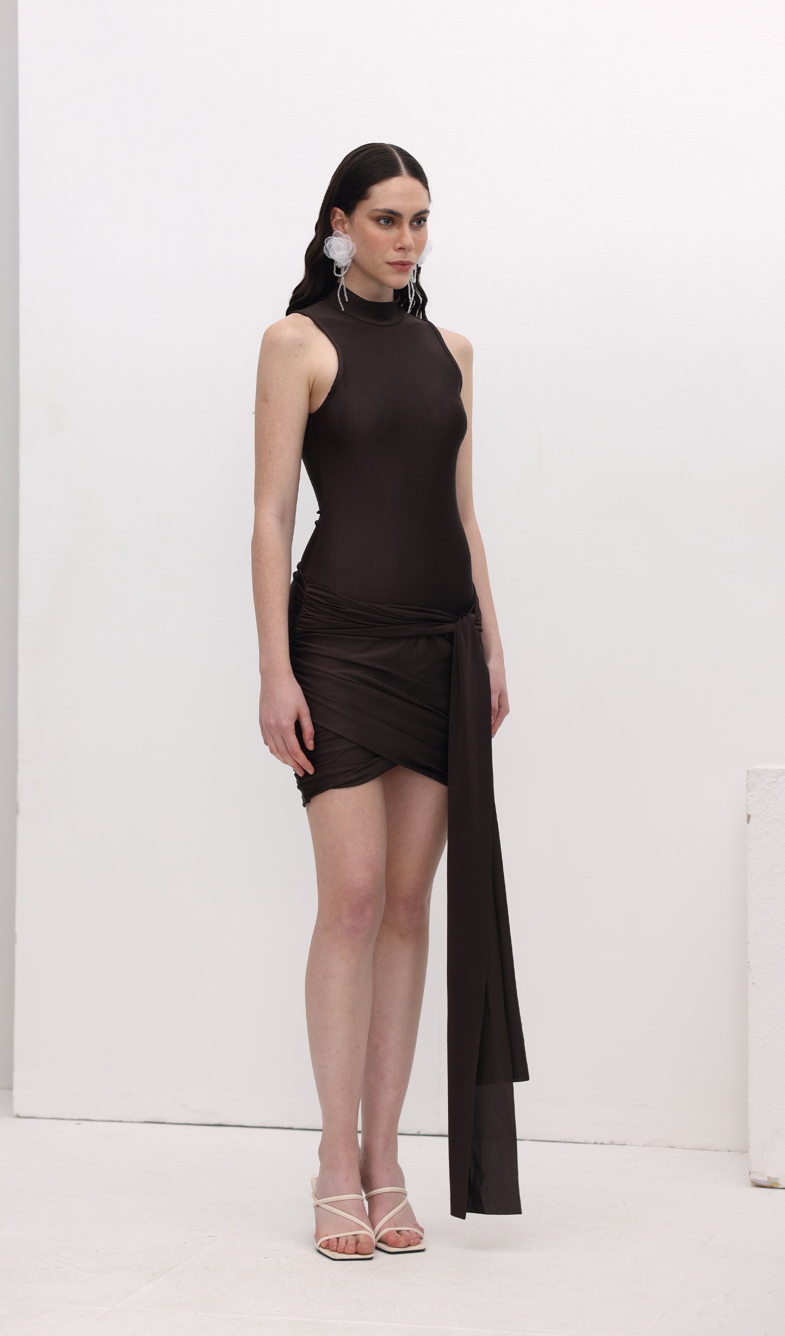 Solid Slinky Mini Dress