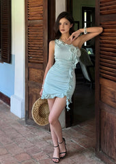 One Shoulder Ruffle Hem Mini Dress