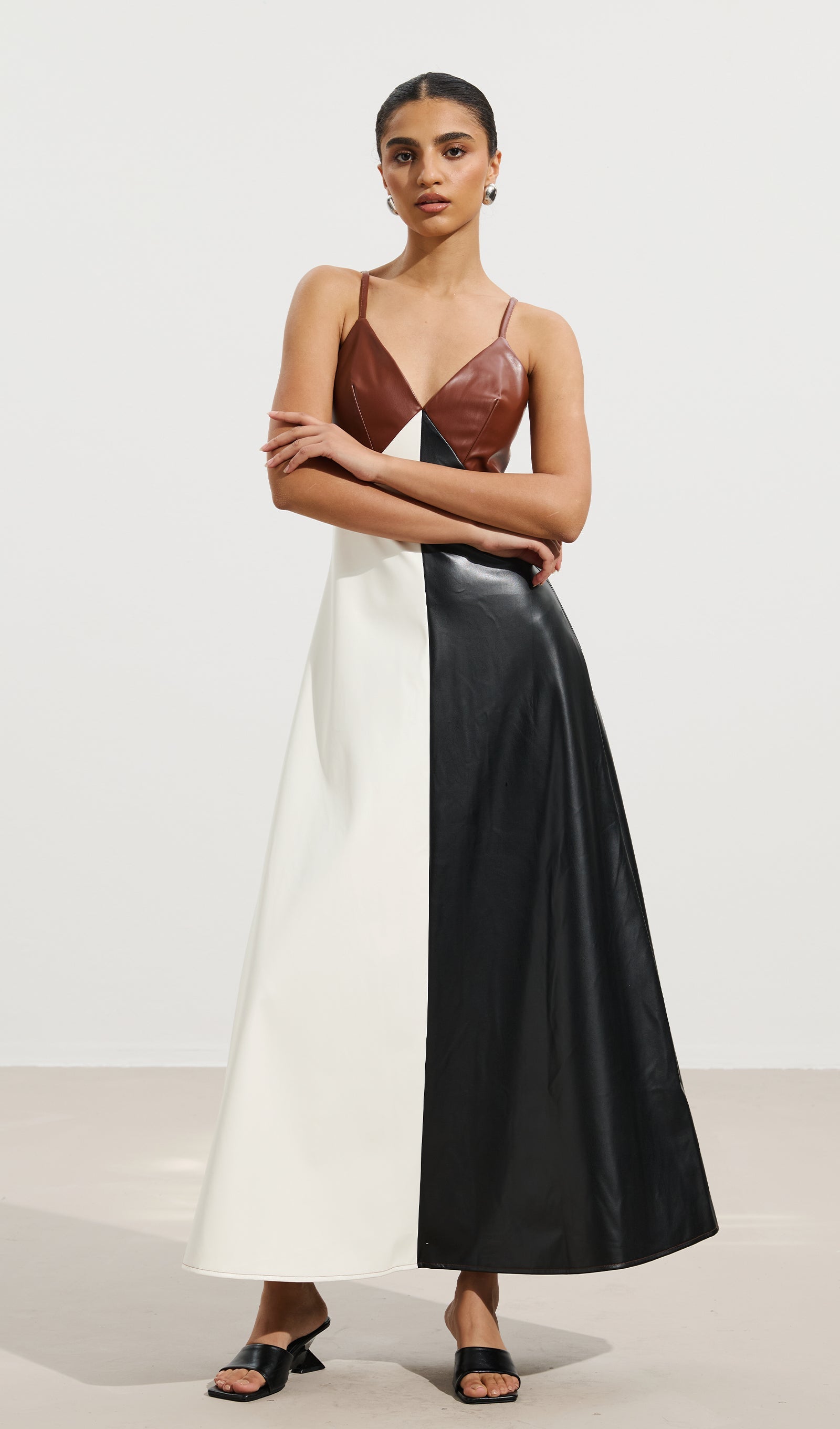 Sleeveless Leather Midi Dress