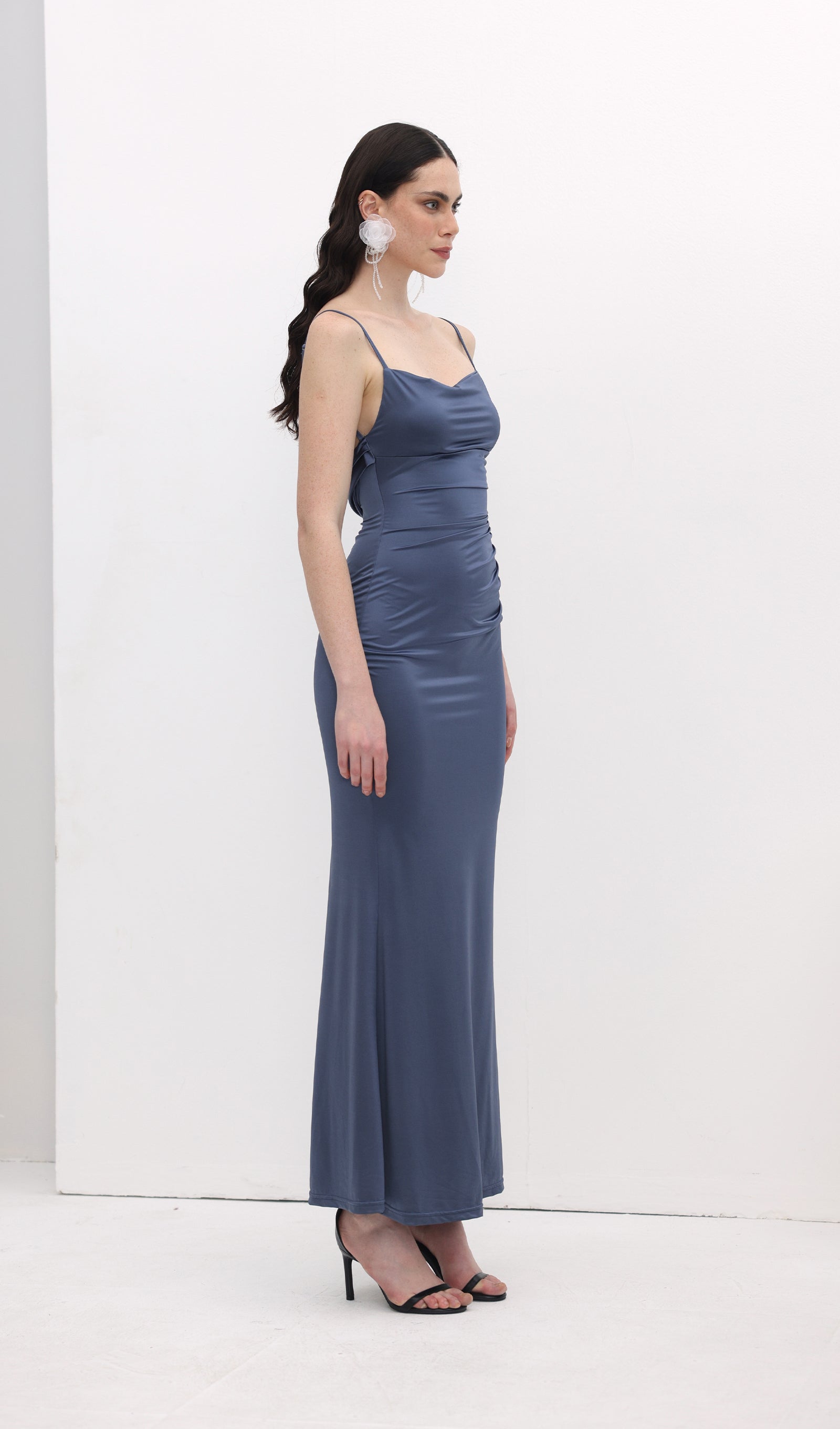 Sexy Cowl Back Maxi Dress