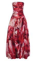 Off Shoulder Ruched Draped Split Maxi Dress