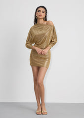 Noor Elegance Batwing Sleeve Mini Dress