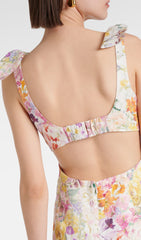 Floral Tie Shoulder Midi Dress