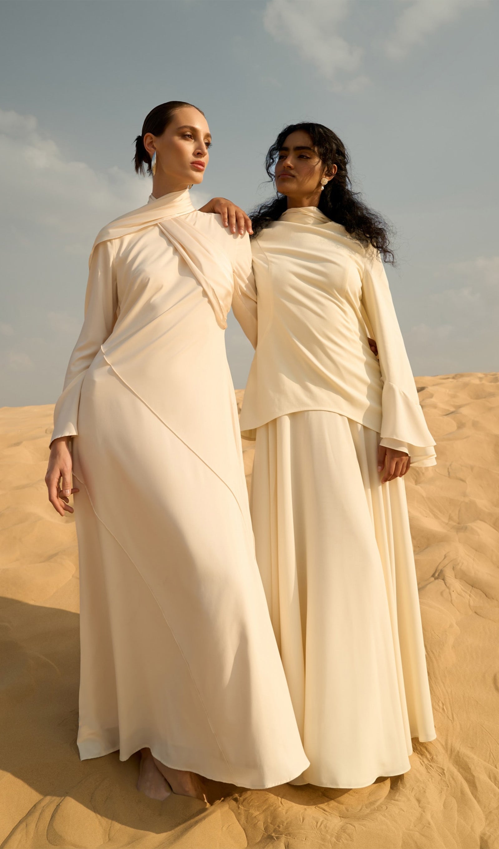 Asymmetrical Draped Bodice Ruffle Maxi Dress