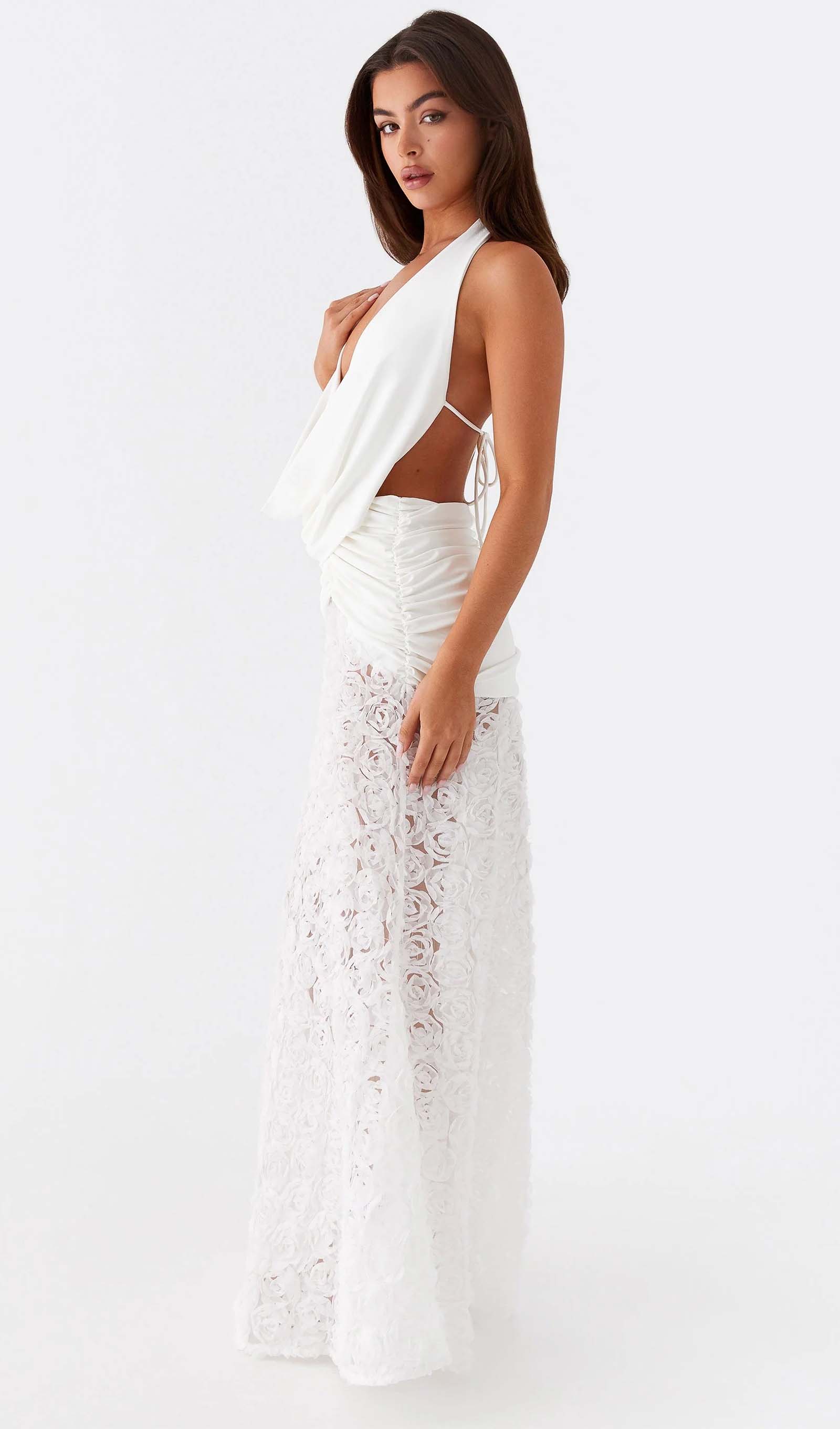 Halter Textured Maxi Dress