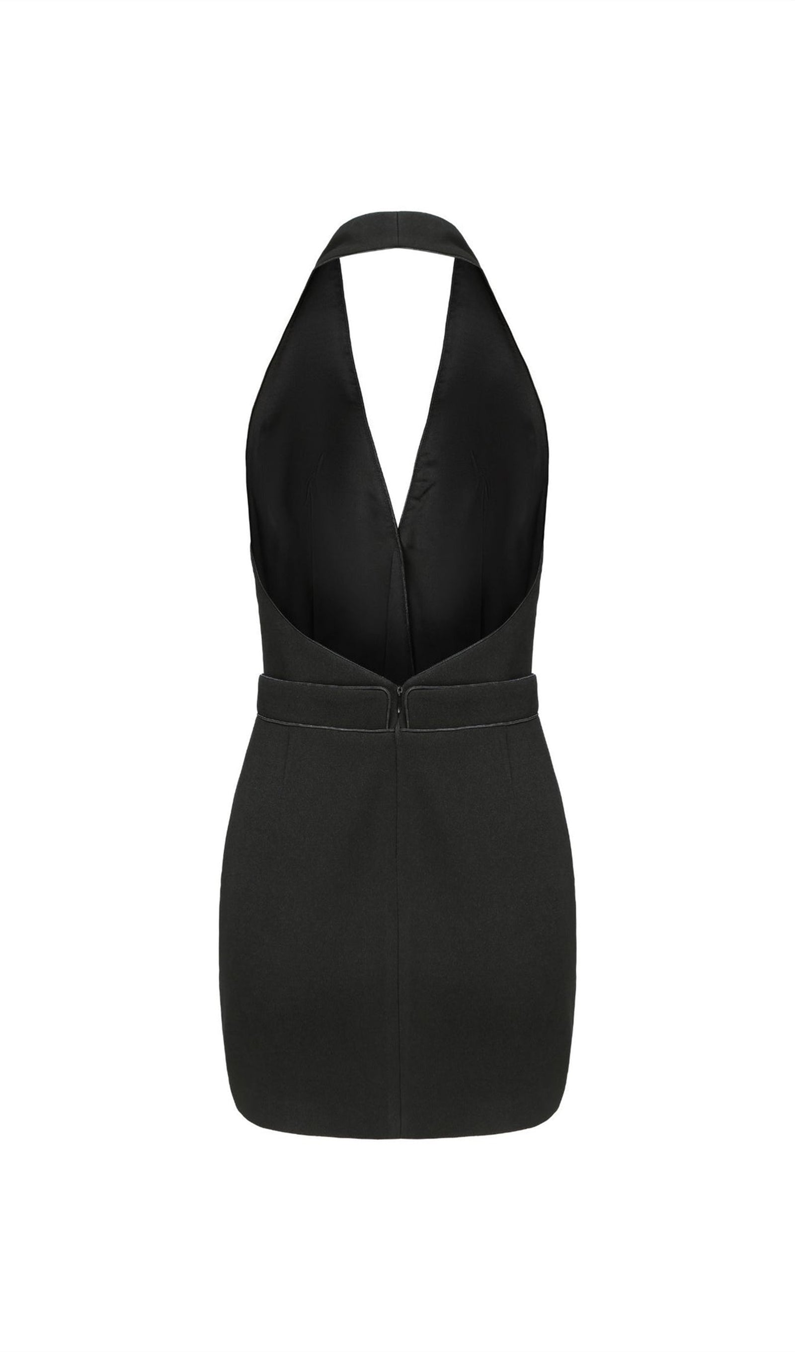 Halter Suit Mini Dress In Black