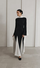 Knitted Triangular Inserts Maxi Dress