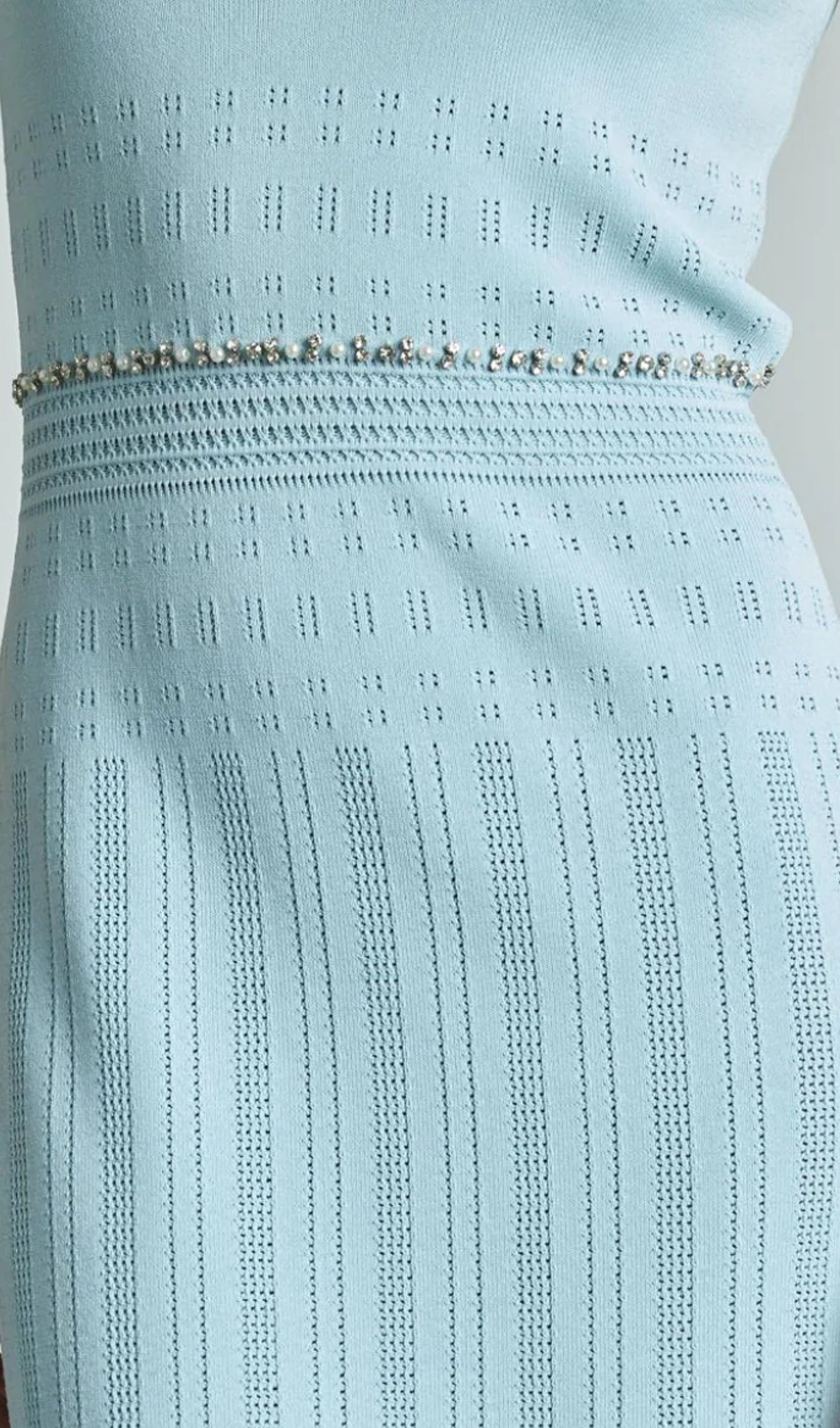 Stretch Midi Dress With Rhinestones