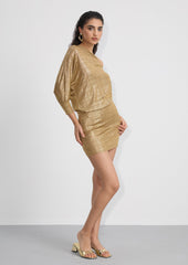 Noor Elegance Batwing Sleeve Mini Dress